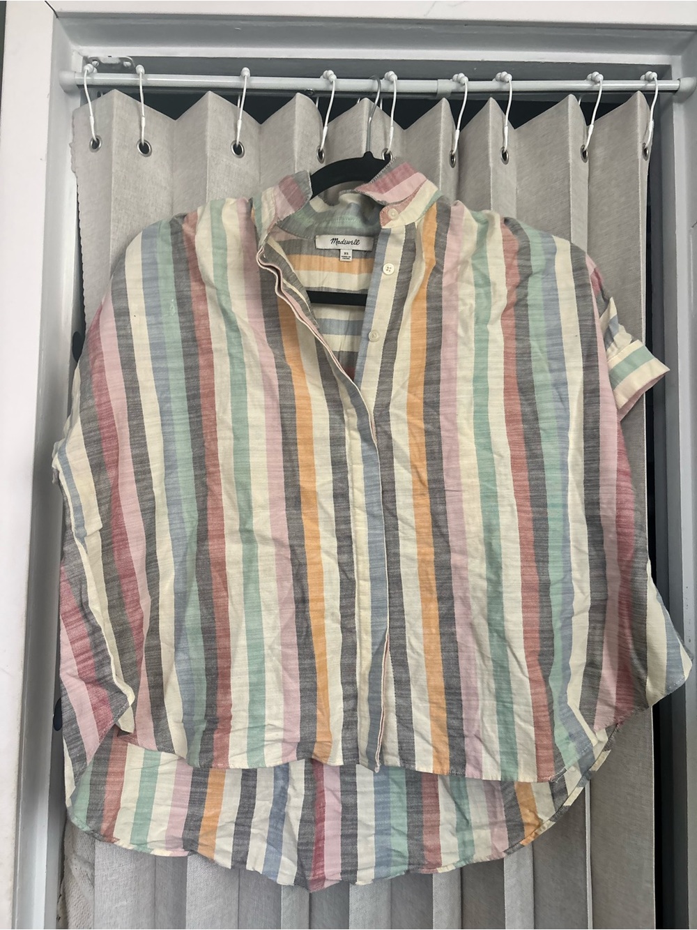 Madewell Pastel Multi-Stripe Button-Up Shirt